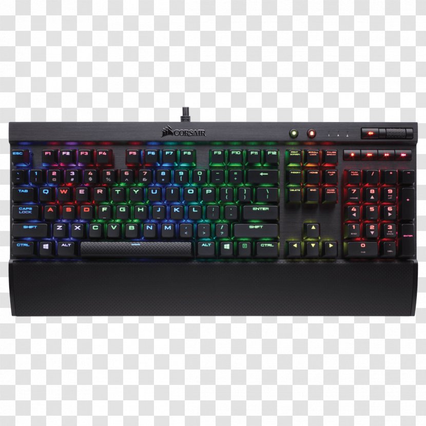 Computer Keyboard Corsair Gaming K70 LUX RGB Input Devices STRAFE - Multimedia - Electronic Device Transparent PNG