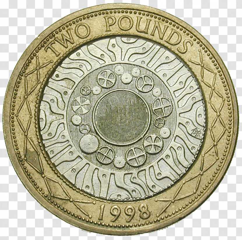 Coin Two Pounds Half Crown Pound Sterling - Brass - Coins Transparent PNG