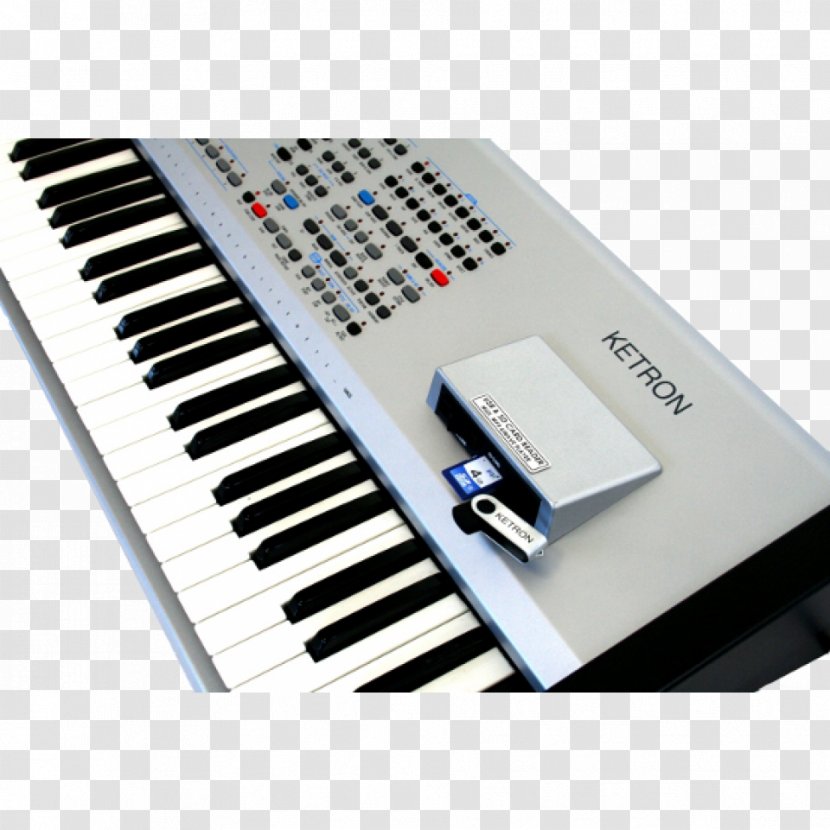 Rhodes Piano Digital Keyboard Electric - Memory Card Reader Transparent PNG