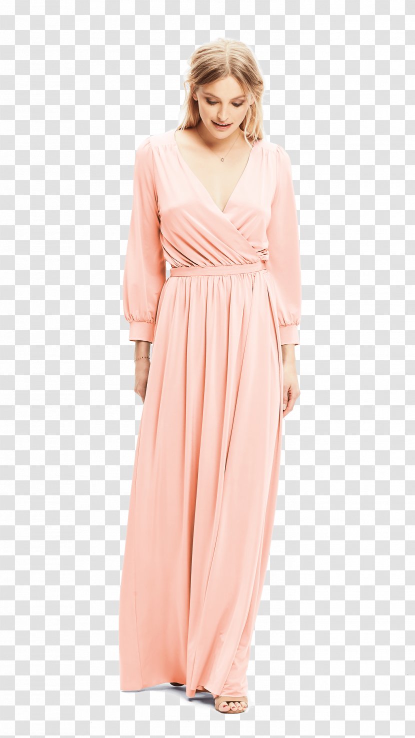 Dress Clothing Sleeve Bridesmaid Party - Bride - Blush Floral Transparent PNG