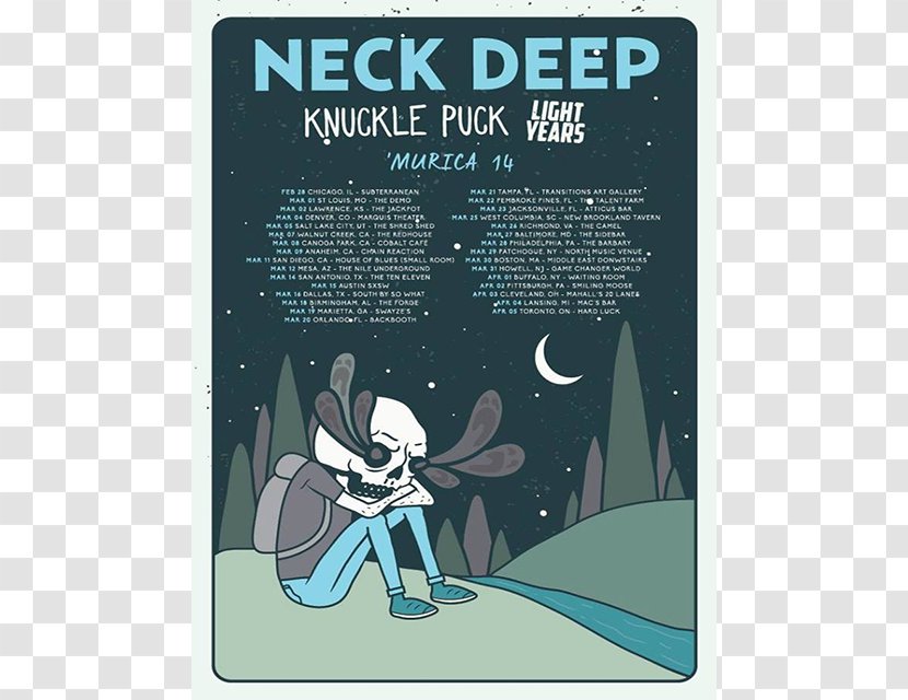 Neck Deep Knuckle Puck Pop Punk Rock Split - Cartoon - Concert Transparent PNG