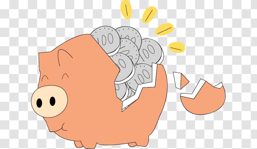 Domestic Pig Cartoon Piggy Bank Transparent PNG