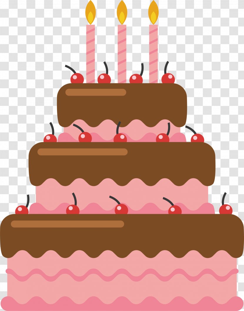 Birthday Cake Chocolate Torte - Dessert - Pink Transparent PNG