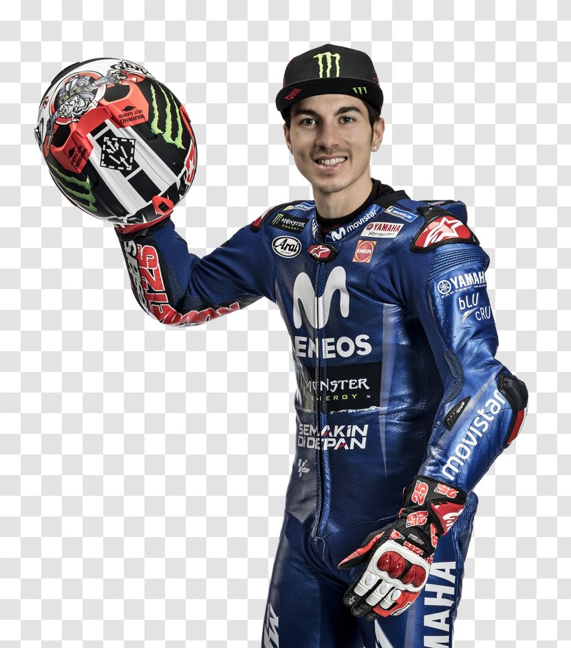 Maverick Viñales 2018 MotoGP Season Movistar Yamaha YZR-M1 - Helmet - Valentino Rossi Transparent PNG
