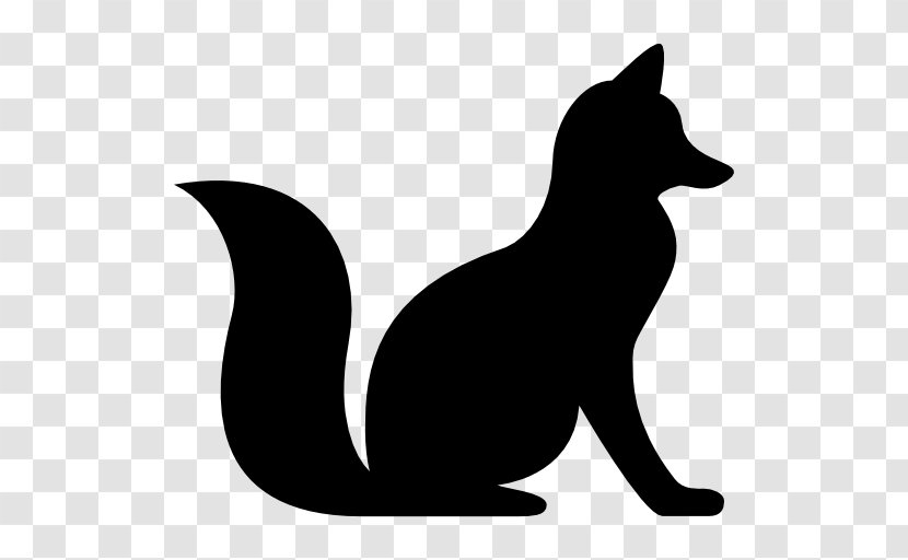 Silhouette Fox Clip Art - Black And White Transparent PNG