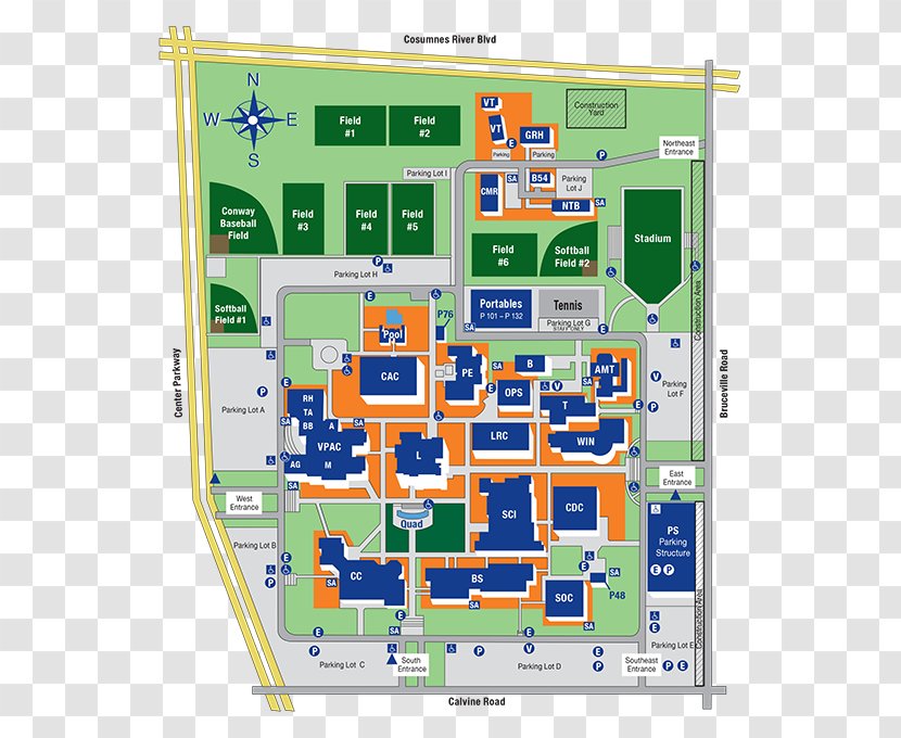 Cosumnes River College Campus Ventura Map - Plan - Adrift Transparent PNG