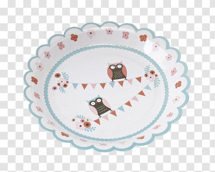 Ginger Ray Patchwork Owl Paper Party Plates Baby Shower Birthday - Porcelain - Napkins Transparent PNG