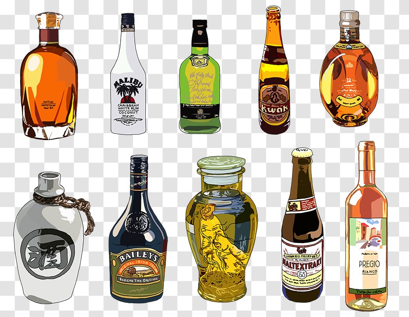 Liqueur Illustration Food Drawing Drink - Label Transparent PNG