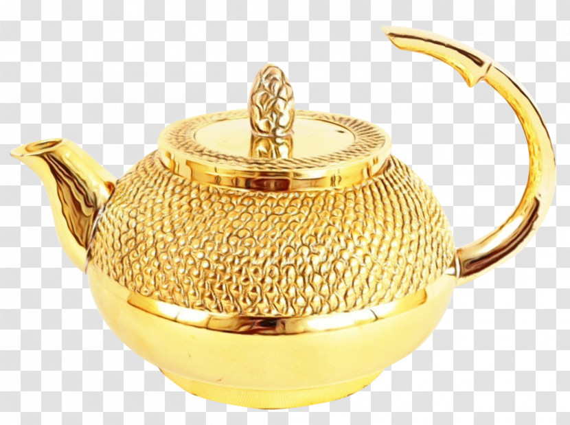 Teapot Brass Kettle Tea Cup Saucer Transparent PNG