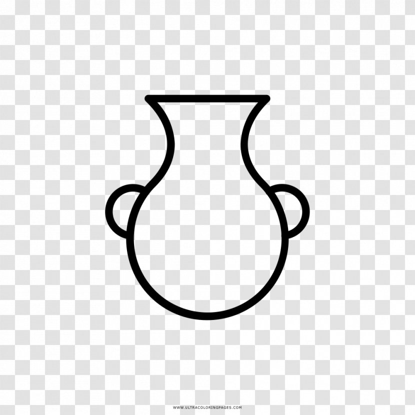 Coloring Book Drawing Vase Black And White - Tableglass Transparent PNG