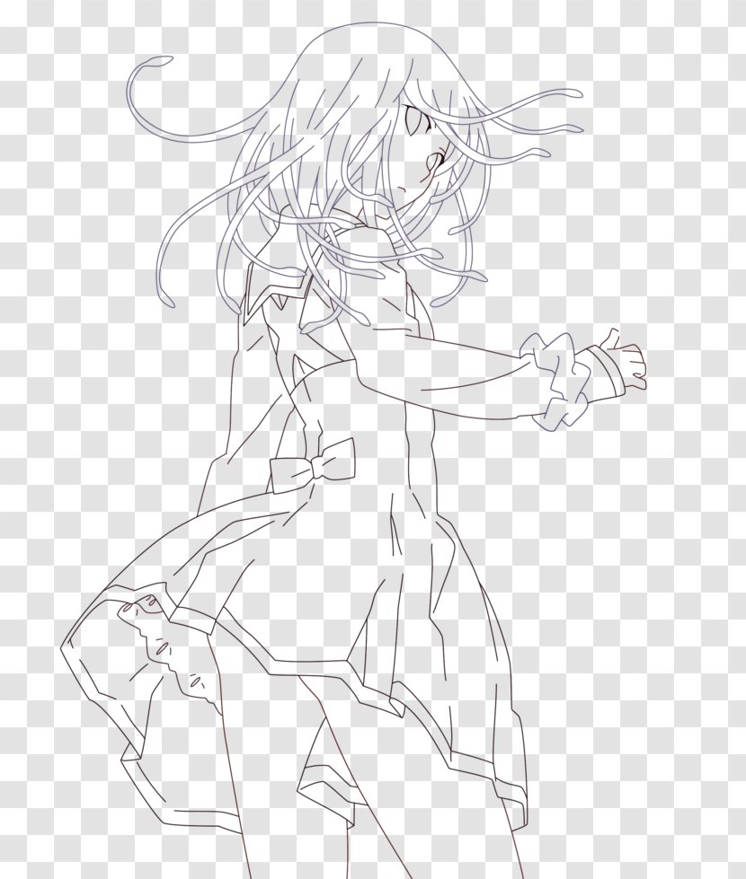 Line Art Drawing Nadeko Sengoku Sketch - Cartoon Transparent PNG