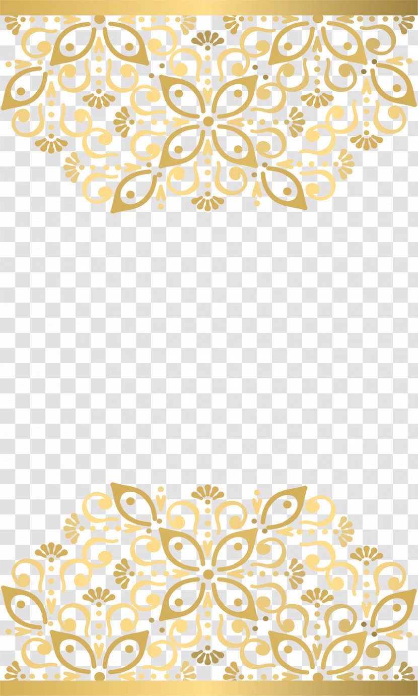 Paper Motif Pattern - Golden European Style Invitation Letter Transparent PNG