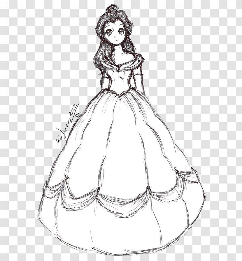 Figure Drawing Line Art Dress Sketch - Fictional Character - Senior Makeup Artist Transparent PNG