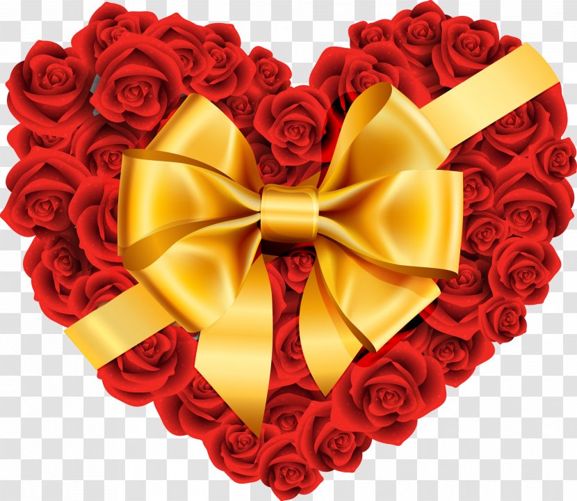 Blue Rose Heart Clip Art - Gold Roses Cliparts Transparent PNG