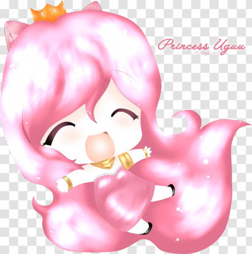 Pink M Character Ear Clip Art - Silhouette - Cute Princess Transparent PNG
