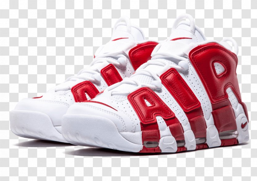 Nike Sports Shoes Basketball Shoe Air More Uptempo 'White Red' - Athletic Transparent PNG