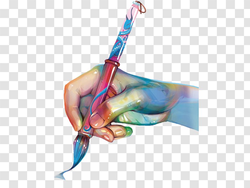 Painting Art Illustration - Muscle - Hand Holding Pen Transparent PNG