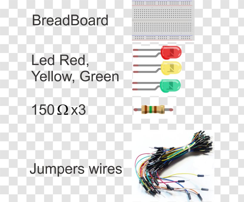 Breadboard Jumper Electronics Jump Wire Arduino - Technology - Traffic Light Green Transparent PNG
