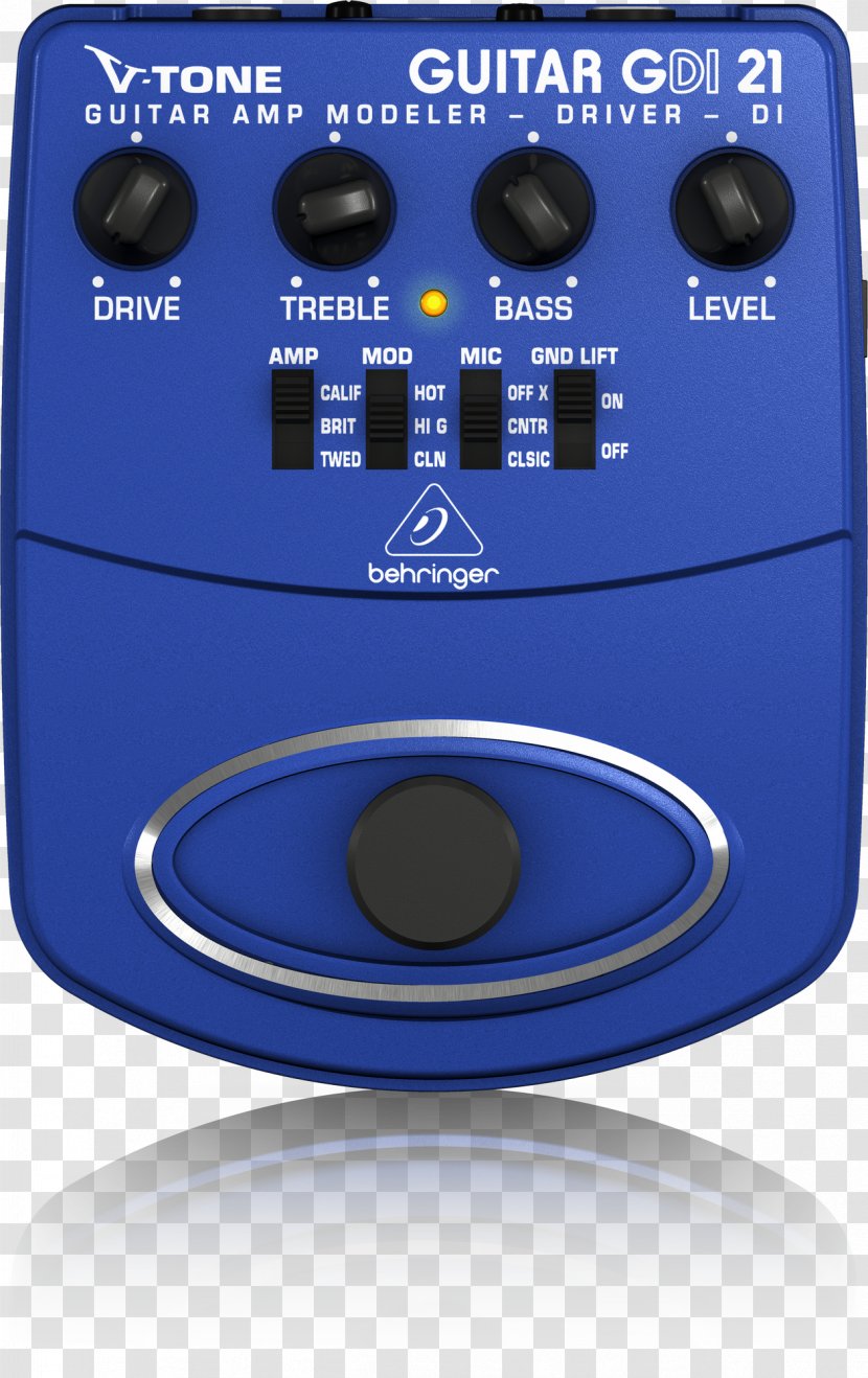 Guitar Amplifier BEHRINGER V-TONE Driver DI GDI21 Effects Processors & Pedals Unit - Silhouette Transparent PNG