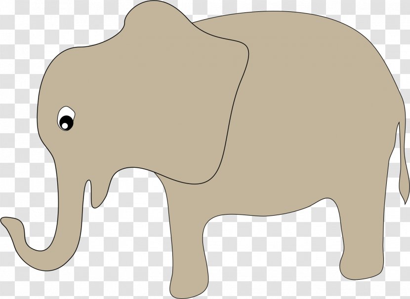 African Elephant Asian Mammoth Fauna - Cartoon - Hand Drawn Transparent PNG