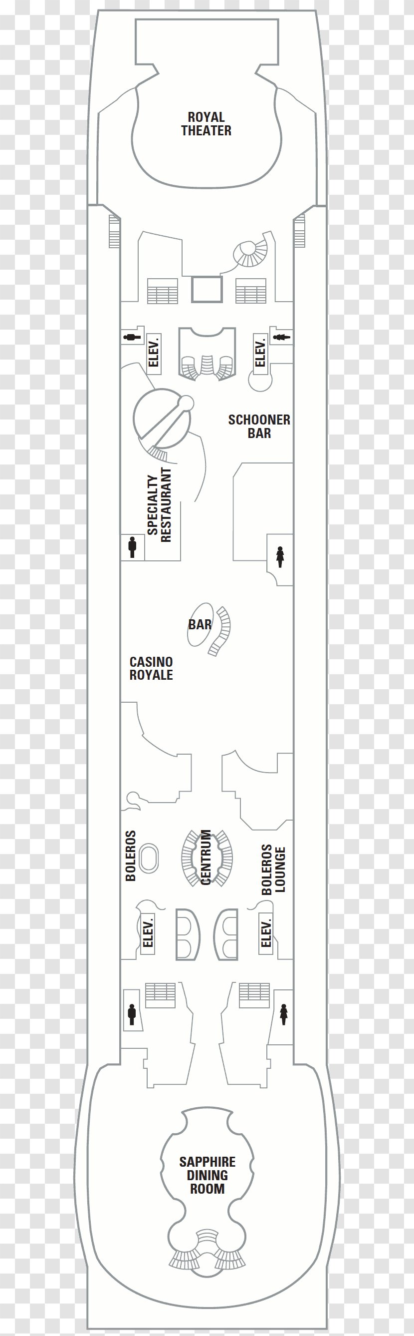 Deck MS Navigator Of The Seas Voyager Ship Liberty - Floor Plan Transparent PNG