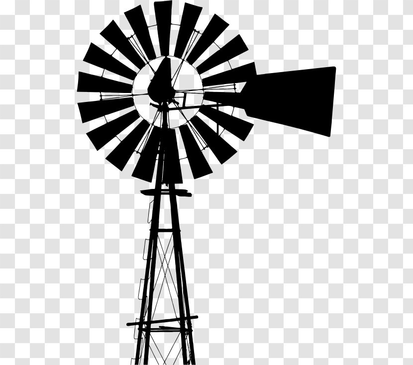 Australia Oklahoma Windmill Agriculture Farm - Black And White Transparent PNG