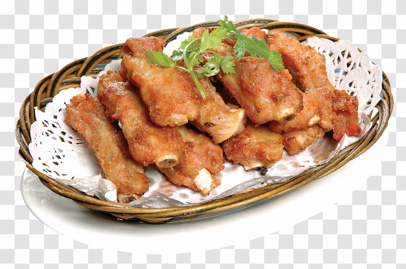 Fried Chicken Chinese Cuisine Sichuan Spare Ribs - Tv Dinner - Gold Garlic Bone Transparent PNG