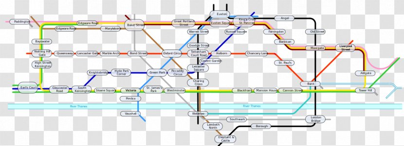 London Underground Tube Map Buses Transparent PNG