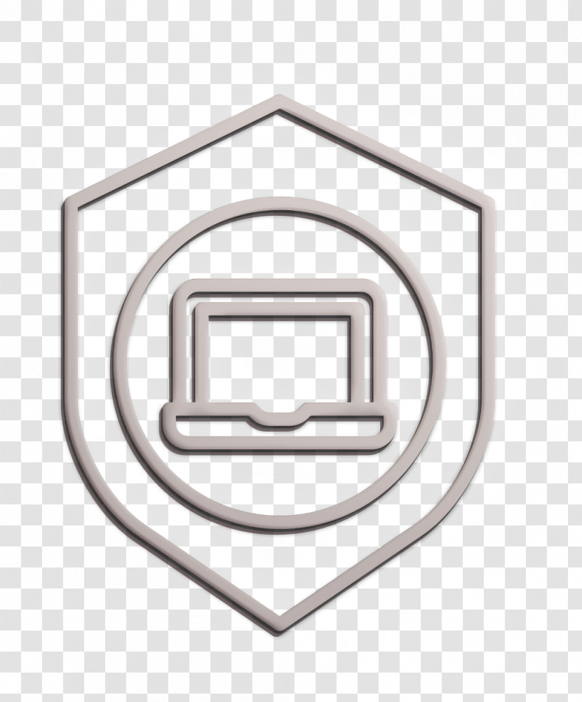 Cyber Icon Laptop Icon Shield Icon Transparent PNG