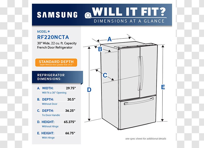 Refrigerator Door Samsung RF23HCEDB RF18HFENB Kitchen - Freezers Transparent PNG