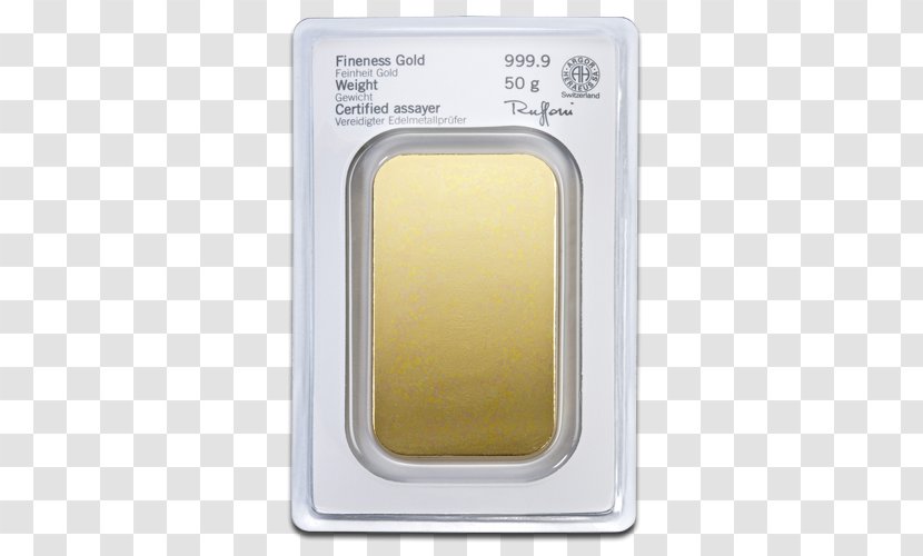Gold Bar Ingot Heraeus Edelmetallhandel Andreas Pacht E.K. - 50 Transparent PNG