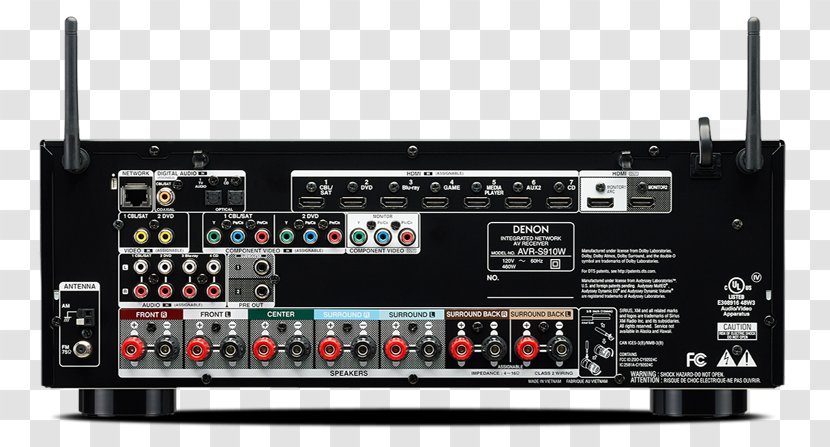 AV Receiver Denon AVR X2400H AVR-X2400H Home Theater Systems - Audio Equipment Transparent PNG