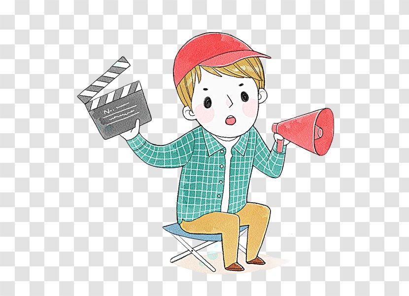 Photographic Film Download - Reading - The Boy Took Log Card And Hand Megaphone Transparent PNG