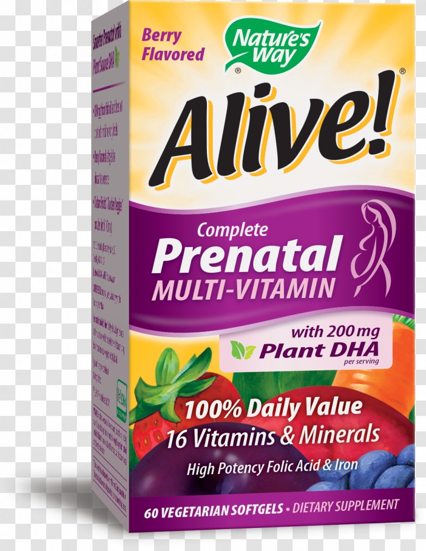 Multivitamin Natural Foods Prenatal Vitamins Softgel - Acid Gras Omega3 Transparent PNG