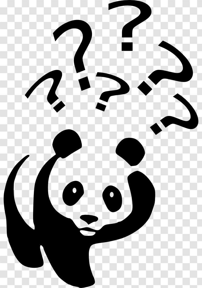Giant Panda Question Mark Clip Art - Nose - Hand-painted Transparent PNG