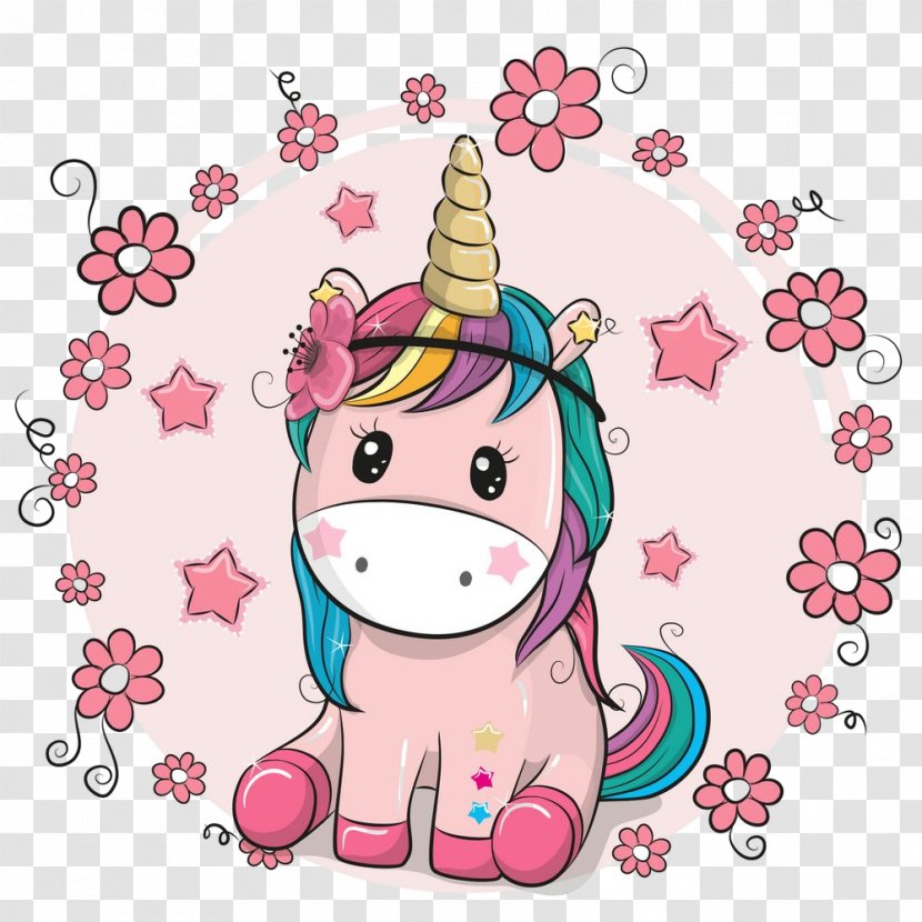 Cartoon Pink Sticker - Unicorn Transparent PNG