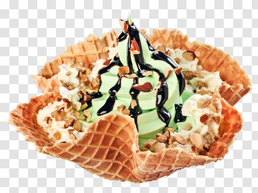 Ice Cream Cones Waffle Mantecado Milk - Sundae Transparent PNG