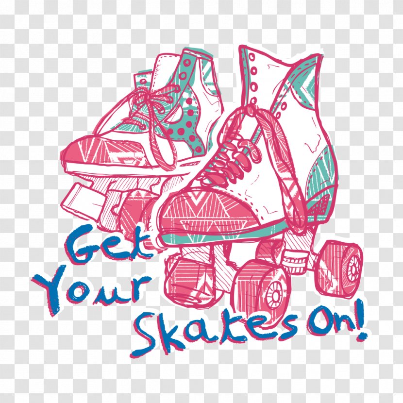 Roller Skates Shoe Ice Skating - Skate - Printing Transparent PNG