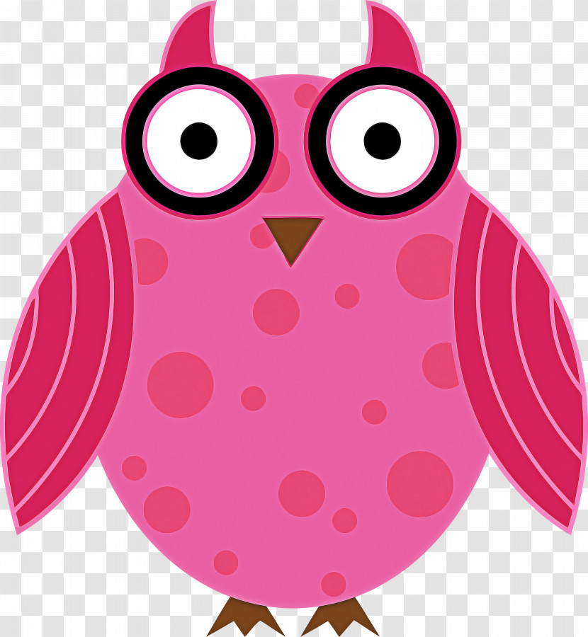 Owl Pink Bird Bird Of Prey Purple Transparent PNG