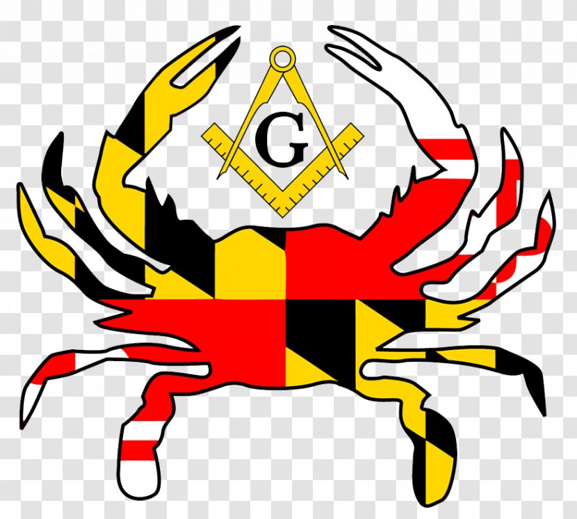 Flag Of Maryland Crab Clip Art - Yellow - Seafood Feast Transparent PNG