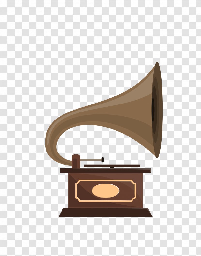 Phonograph Record - Cartoon - Vector Dark Vintage Trumpet Transparent PNG