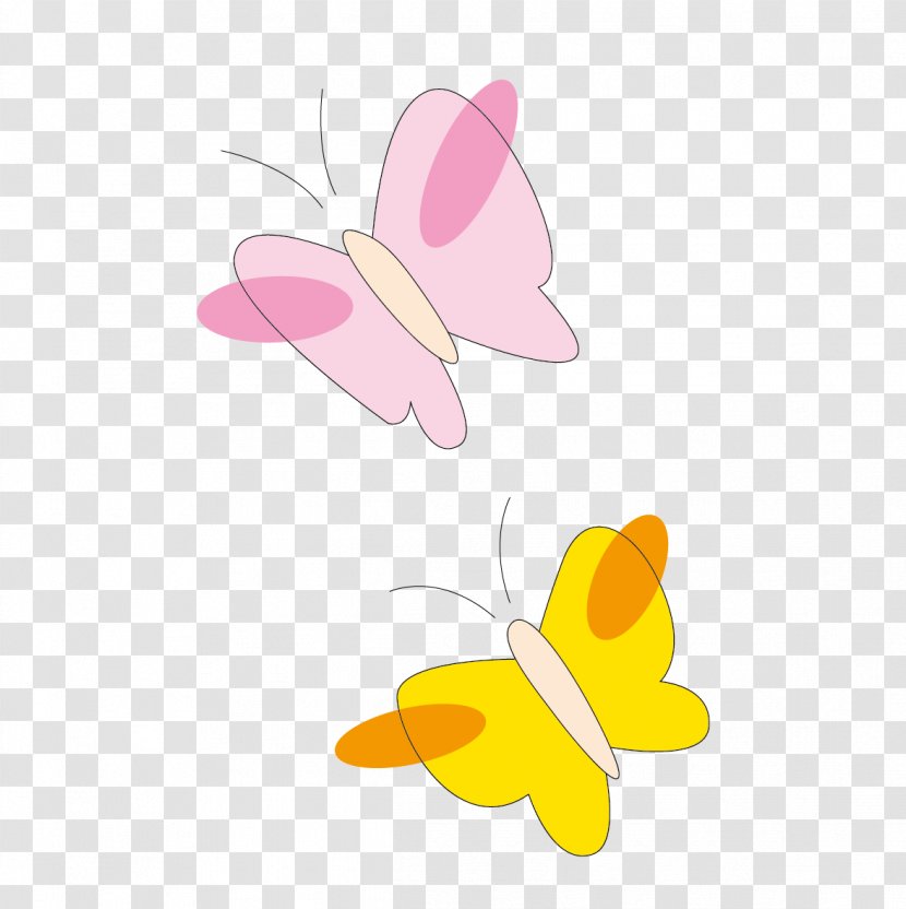 Butterfly Cartoon Pink Clip Art - Invertebrate Transparent PNG