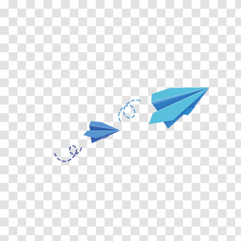 Paper Plane Airplane Blue - Triangle Transparent PNG