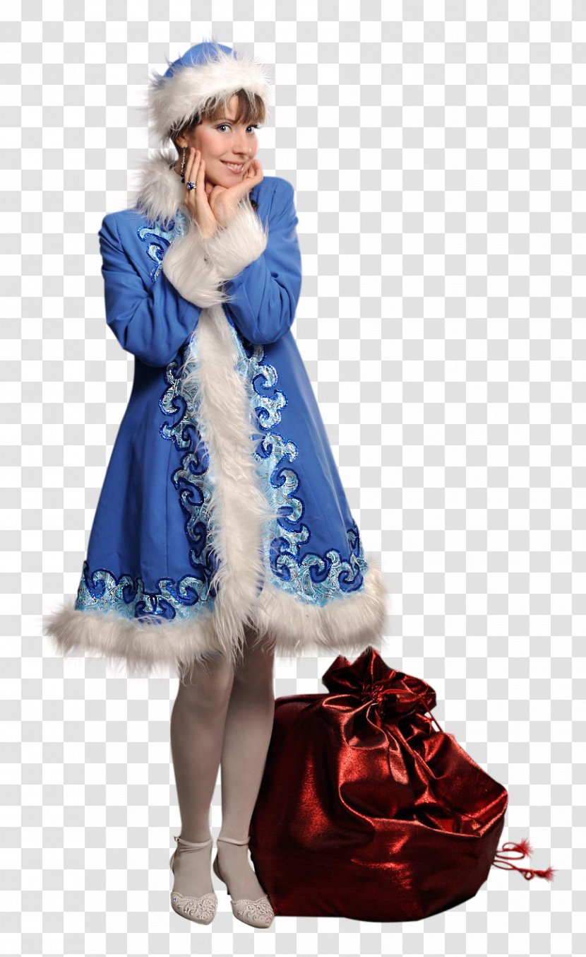 Mrs. Claus Woman Christmas Blue New Year - Electric - Parasol Transparent PNG