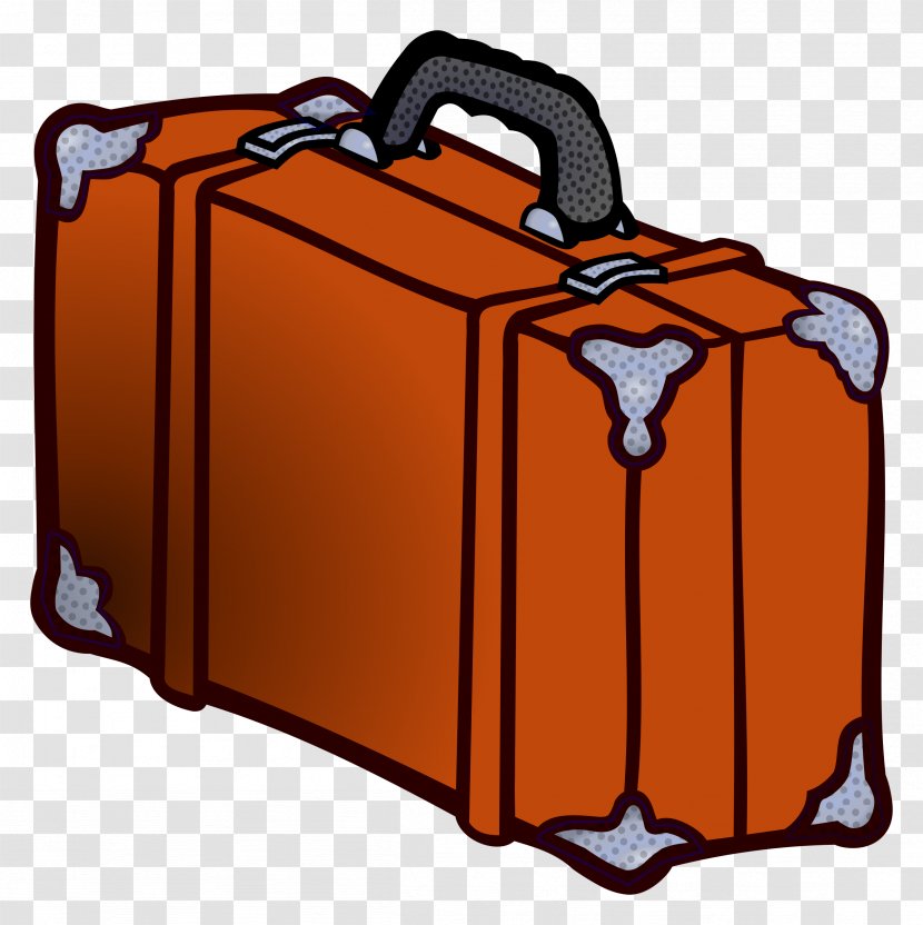 Suitcase Baggage Clip Art - Orange - Luggage Transparent PNG