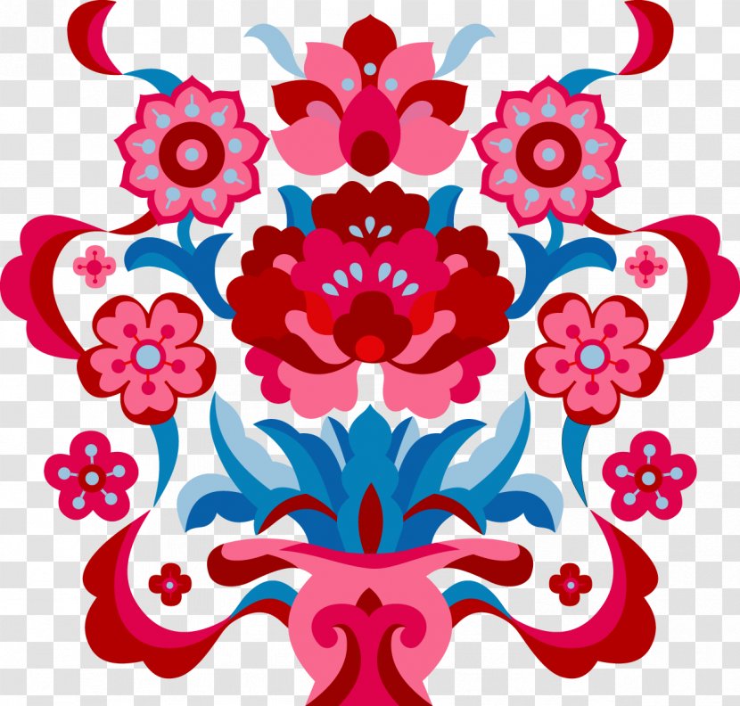 2018 MINI Cooper Euclidean Vector - Floral Design - Red Blue Vase Pattern Transparent PNG