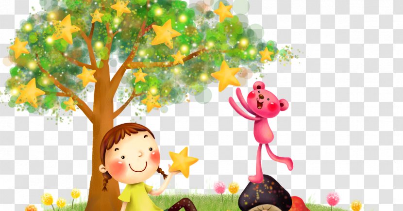 Cartoon Drawing Wallpaper - Tree - Child Transparent PNG