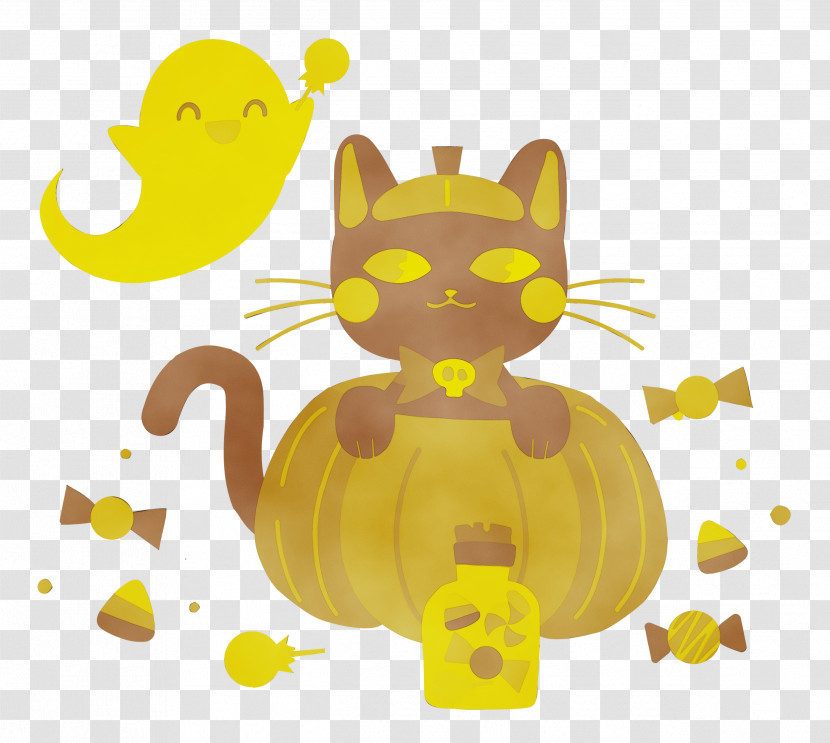 Cat Dog Cartoon Yellow Tail Transparent PNG