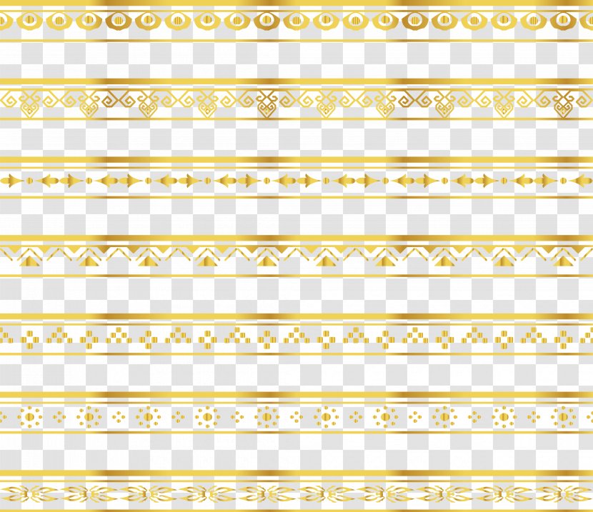 Ribbon Lace Gold Pattern - Motif - Delicate Border Transparent PNG