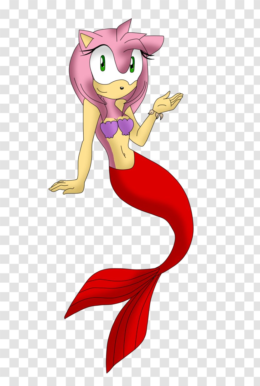 Mermaid Comics Amy Rose Cartoon - Tail Transparent PNG